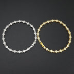 Classic Cluster Tennis Bracelet | White Gold