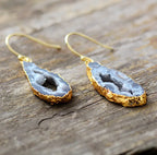 Druzy Geode Teardrop Earrings