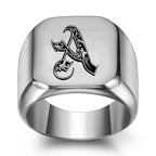 Classic Noble Initial Ring | White Gold