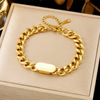 Cuban Chain Tag Bracelet | Gold