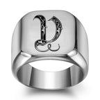 Classic Noble Initial Ring | White Gold