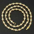 Classic Cluster Tennis Necklace | White Gold