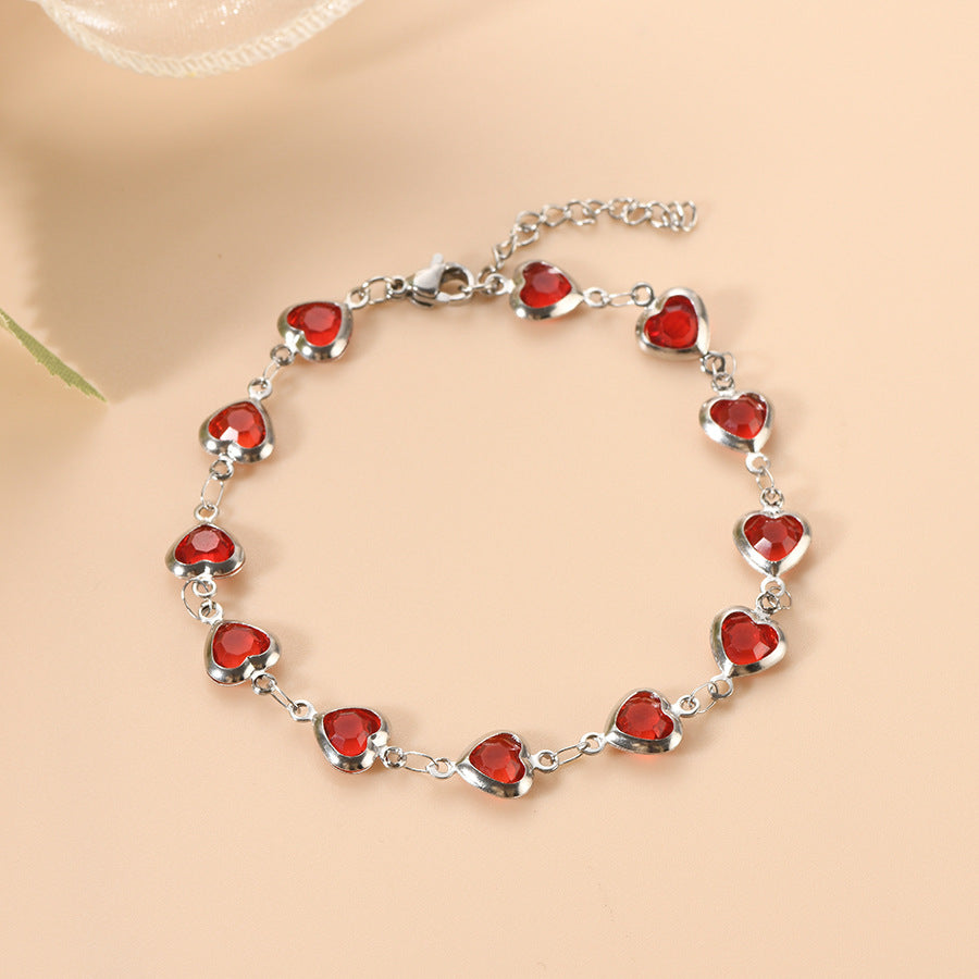 Ophelyra Garnetelle Bracelet | White Gold