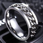 Vance Chain Spinner Ring | White Gold