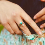 Velora Turquoise Beaded Ring | Gold