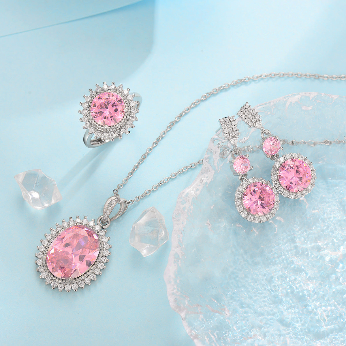Aurielle Solwyn Blue Set | White Gold
