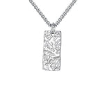 Ziven Hammered Bar Necklace | White Gold