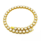 Victoria Square Tennis Necklace | Gold