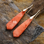 Autumn Blaze Triangle Jadeite Earrings