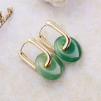 Aventurine Carabiner Fish-hook Earrings