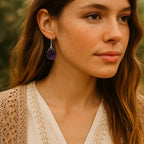 Teardrop Amethyst Natural Stone Earrings