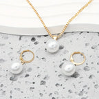 Golden Grace Pearl Jewelry Set | Gold