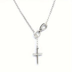 Eternal Cross Pendant Necklace | White Gold