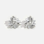 Elegant and Exquisite Opal Petal Circle Stud Earrings in Gold
