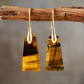 Tiger Eye Trapezoid Earrings